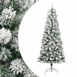Árvore de natal artificial articulada c/ flocos de neve 240 cm
