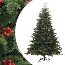 Árvore de natal artificial articulada c/ pinhas e bagas 180 cm
