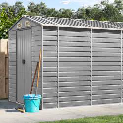 Abrigo de jardim cinza claro 191x980x198 cm aço galvanizado