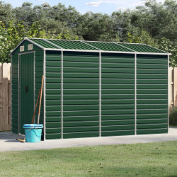 Abrigo de jardim verde 191x300x198 cm aço galvanizado