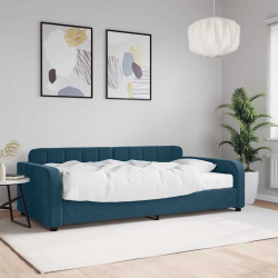 Sofá-cama com colchão 100x200 cm veludo azul