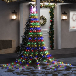 Iluminação p/ árvore de natal 320 luzes LED 375 cm colorido