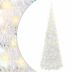 Árvore de natal artificial pop-up c/ 150 luzes LED 180cm branco