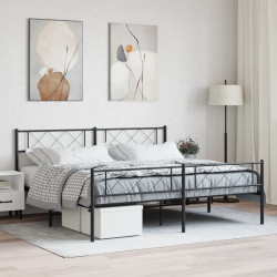 Estrutura de cama sem colchão com pés 180x200 cm preto