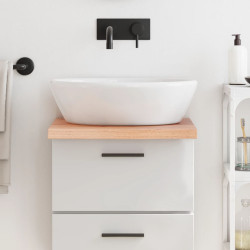Bancada p/ wc 40x60x(2-4) cm madeira maciça tratada castanho