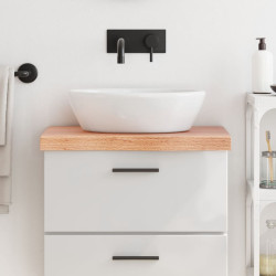 Bancada p/ wc 60x30x(2-6) cm madeira maciça tratada castanho