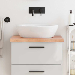 Bancada p/ wc 60x50x(2-4) cm madeira maciça tratada castanho