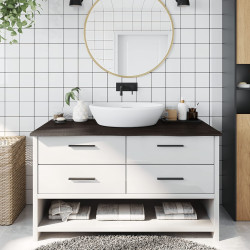 Bancada p/ wc 100x60x2 cm madeira tratada castanho-escuro