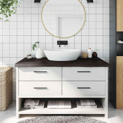 Bancada p/ wc 100x60x(2-6)cm madeira tratada maciça castanho