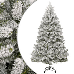 Árvore de natal artificial articulada c/ flocos de neve 210 cm