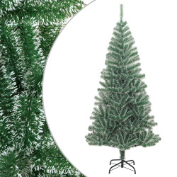 Árvore de natal artificial c/ flocos de neve 210 cm verde