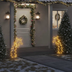 Decoração de natal meteoro c/ luz e estacas 115 luzes LED 85 cm