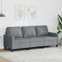 Sofá de 3 lugares 180 cm tecido cinza-claro