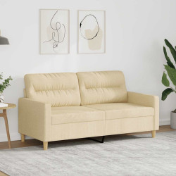 Sofá de 2 lugares tecido 140 cm cor creme