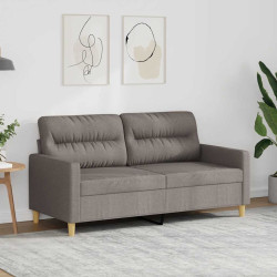 Sofá de 2 lugares tecido 140 cm cinzento-acastanhado