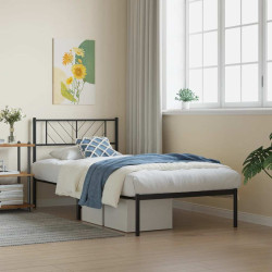 Estrutura de cama com cabeceira 107x203 cm metal preto