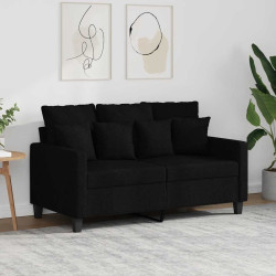 Sofá de 2 lugares tecido 120 cm preto