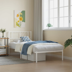 Estrutura de cama com cabeceira 80x200 cm metal branco