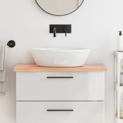 Bancada p/ wc 80x40x(2-4) cm madeira maciça tratada castanho