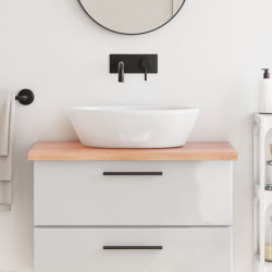Bancada p/ wc 80x50x(2-4) cm madeira maciça tratada castanho