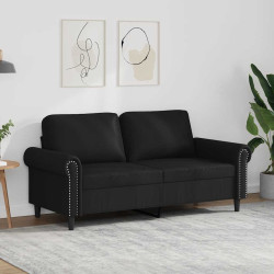 Sofá de 2 lugares 140 cm couro artificial preto