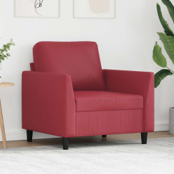 Poltrona 60 cm couro artificial vermelho tinto