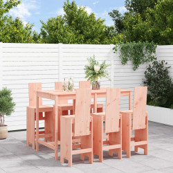 7 Pcs conjunto de bar para jardim madeira de douglas maciça