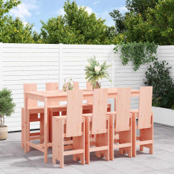 9 Pcs conjunto de bar para jardim madeira de douglas maciça