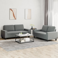 2 Pcs conjunto de sofás tecido cinzento-escuro