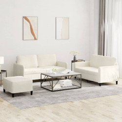 3 Pcs conjunto de sofás veludo cor creme
