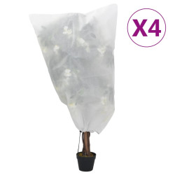 Coberturas para plantas com cordão 4 pcs 70 g/m² 0,8x1 m