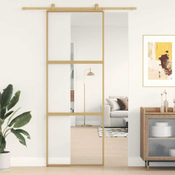 Porta deslizante 76x205 cm vidro esg/alumínio dourado