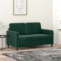 Sofá de 2 lugares 120 cm veludo verde-escuro