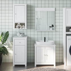 4 Pcs conjunto de móveis para wc berg pinho maciço branco