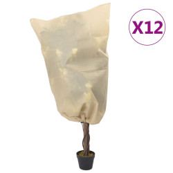 Coberturas para plantas com cordão 12 pcs 70 g/m² 0,8x0,8 m