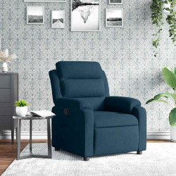 Poltrona reclinável veludo azul