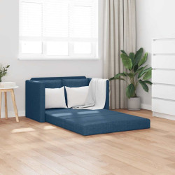 Sofá-cama sem pés 112x174x55 cm tecido azul