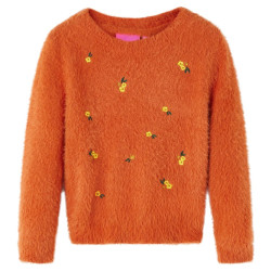 Camisola de malha para criança laranja-queimado 116