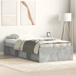 Estrutura de cama 90x200 cm cinza cimento