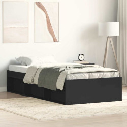 Estrutura de cama solteiro 75x190 cm preto
