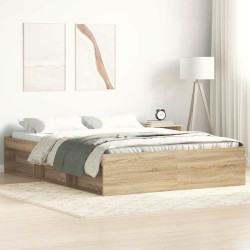Estrutura de cama 140x190 cm carvalho sonoma