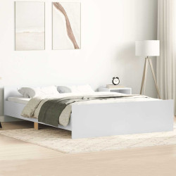 Estrutura de cama com cabeceira e pés 120x190 cm branco