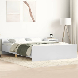 Estrutura de cama com cabeceira e pés 140x190 cm branco