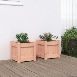 Vasos/floreiras de jardim 2 pcs madeira de douglas maciça