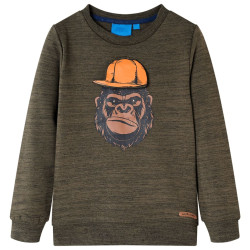 Sweatshirt para criança caqui-escuro mesclado 116