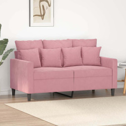 Sofá de 2 lugares veludo 120 cm rosa