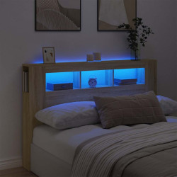 Cabeceira c/ leds 160x18,5x103,5 deriv. madeira carvalho sonoma