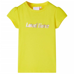 T-shirt de manga curta para criança amarelo-brilhante 140