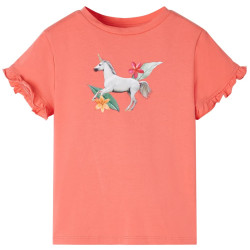 T-shirt manga curta para criança cor coral 104