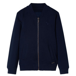 Sweatshirt para criança com fecho azul-marinho 116